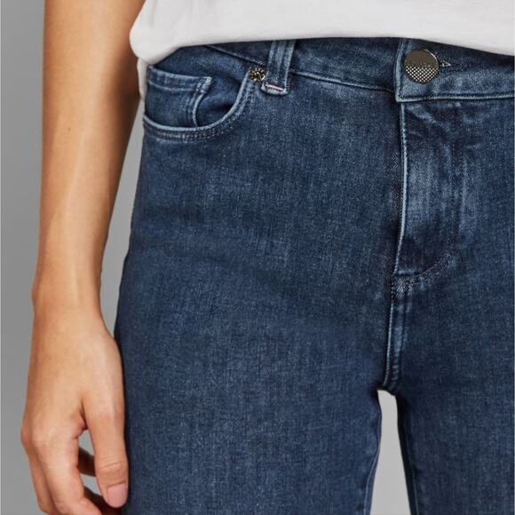 NWT Ted Baker Magolo Dark Denim High Waisted Skinny Raw Hem Jeans 32 - Picture 4 of 10